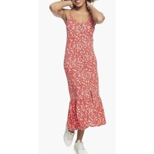 Roxy Seaside State Floral Sundress Red Medium